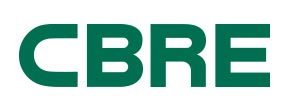 cbre logo green on white